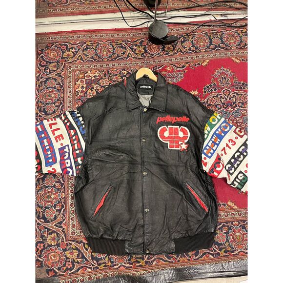 Vintage Pelle Pelle Black Leather Jacket Size 3XL - Picture 7 of 11